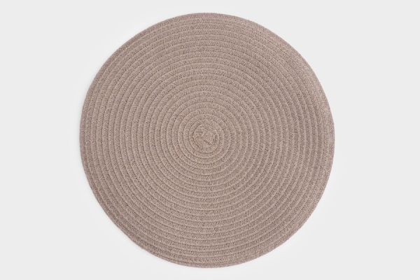 Салфетка под приборы 38 см, полипропилен, круглая, песочно-коричневая, Matera ANNA LAFARG