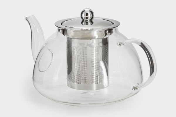 Чайник заварочный 980 мл, стекло/сталь, серебристый, Base ANNA LAFARG
