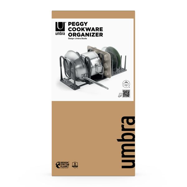 Органайзер для посуды и столовых приборов peggy, 20х55 см, серый, Umbra, 1022265-149

