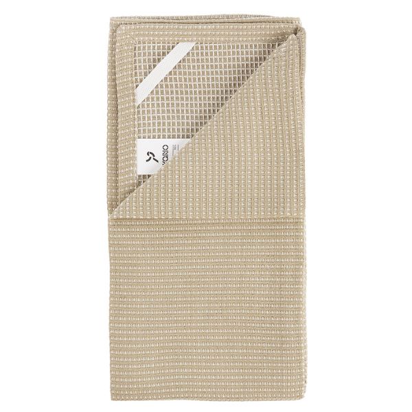 Набор из двух кухонных вафельных полотенец  бежевого цвета из коллекции essential, 50х70 см