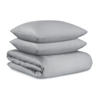 Комплект постельного белья из премиального сатина светло-серого цвета из коллекции essential, 150х200 см Tkano