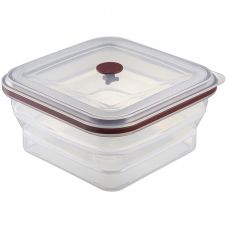 Контейнер для переноски и хранения силиконовый квадратный складной silikobox, 1,2 л, темно-сливовый