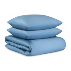 Комплект постельного белья из премиального сатина джинсово-синего цвета из коллекции essential, 200х220 см Tkano