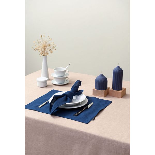 Салфетка сервировочная из стираного льна синего цвета из коллекции essential 45х45 см