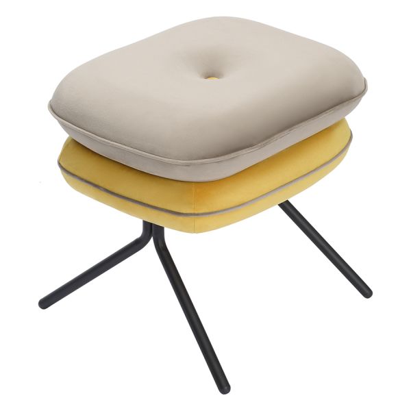 Пуф pea, велюр, бежевый/желтый Bergenson Bjorn