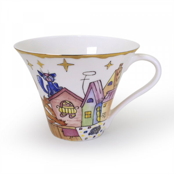 8617 АД Чайная пара 250 мл Котики (Ручная роспись)