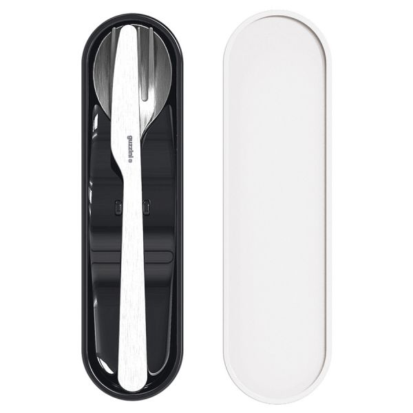 Набор из 3 столовых приборов в футляре On the Go белый Guzzini