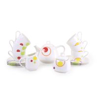 Чайный сервиз АККУ Круги из костяного фарфора на 6 персон 15 предметов