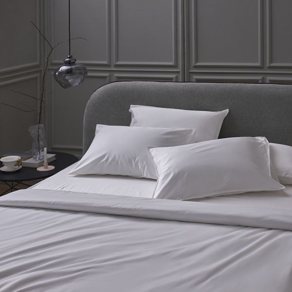 Набор наволочек из плотного сатина белого цвета из коллекции essential, 50х70 см Tkano