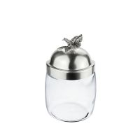 Банка под сыпучие продукты 920 мл 'Бабочки' с медной посеребренной крышкой КМ