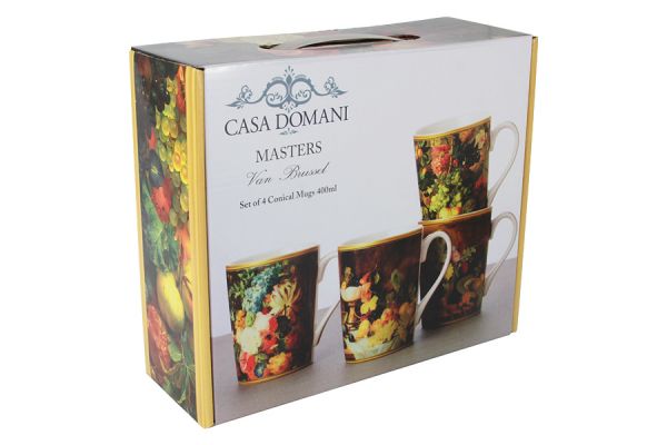 Набор кружек Ван Бруссел 0.4 л, 4 шт Casa Domani