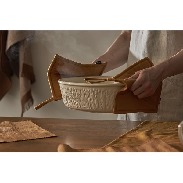 Прихватка из хлопка цвета карри из коллекции essential, 22х22 см Tkano