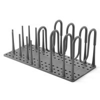 Органайзер для посуды и столовых приборов peggy, 20х55 см, серый, Umbra, 1022265-149