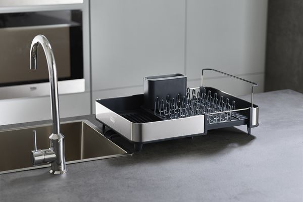 Сушилка для посуды раздвижная extend steel серая