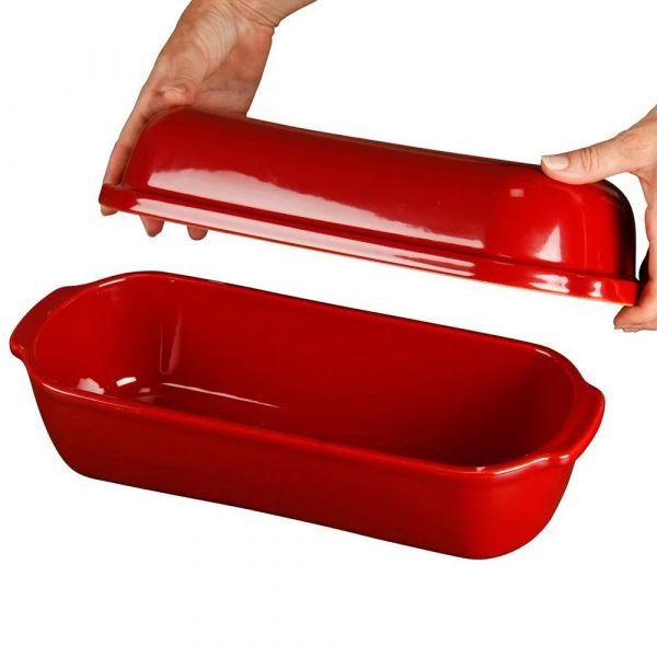 Керамическая форма для выпечки итальянского хлеба, 16x29.5x15 см, гранат, 345503, EMILE HENRY