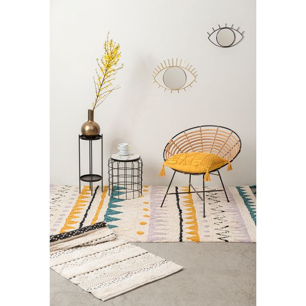 Чехол на подушку макраме горчичного цвета из коллекции ethnic 35х60 см