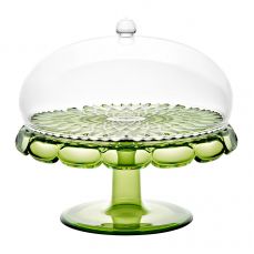 Блюдо для торта с крышкой vanity 30 см, зеленое Guzzini