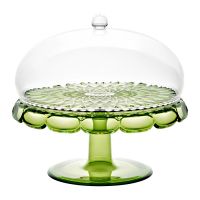 Блюдо для торта с крышкой vanity 30 см, зеленое Guzzini