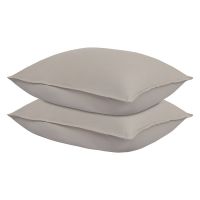 Набор наволочек изо льна и хлопка серо-бежевого цвета из коллекции essential, 50х70 см Tkano