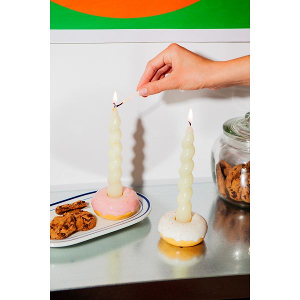 Подсвечник fast food, donut, D7 см, розовый Doiy