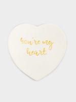 Подставка под кружку 13х9 см, керамика/пробка, сердце, белая, Надпись ANNA LAFARG