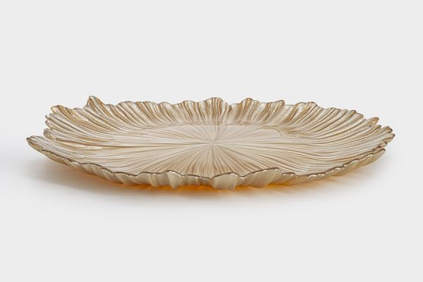 Тарелка обеденная 28 см, стекло, золотистая, Ray ANNA LAFARG