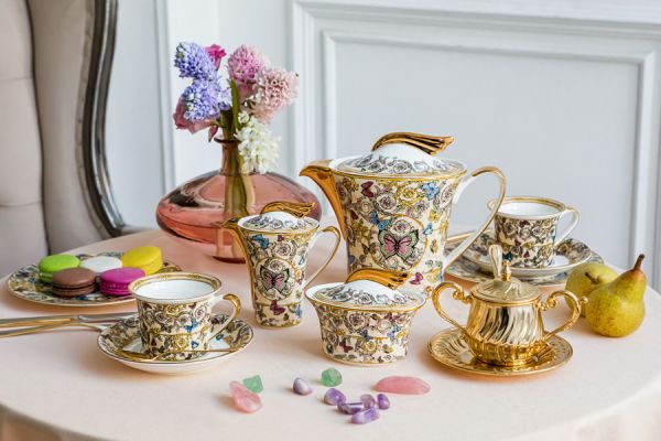 Чайный сервиз Бабочки на 6 персон, 21 предмет Royal Crown