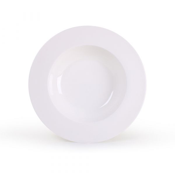 Тарелка полупорционная 23 см АККУ 350 мл из костяного фарфора