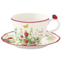 Чашка с блюдцем jardin des fraises, 240 мл Easy Life R3404/JARF