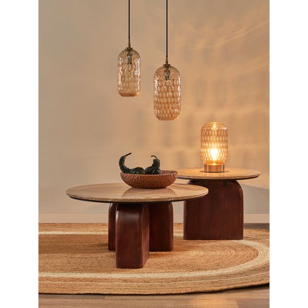 Столик кофейный torhill, D80 см, бежевый/орех Bergenson Bjorn