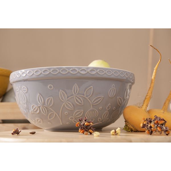 Миска серого цвета с рельефным узором Ягоды Тайги из коллекции russian north 2.8 л Tkano