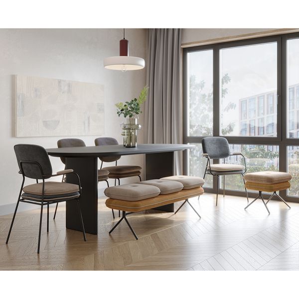 Пуф pea, велюр, бежевый/желтый Bergenson Bjorn