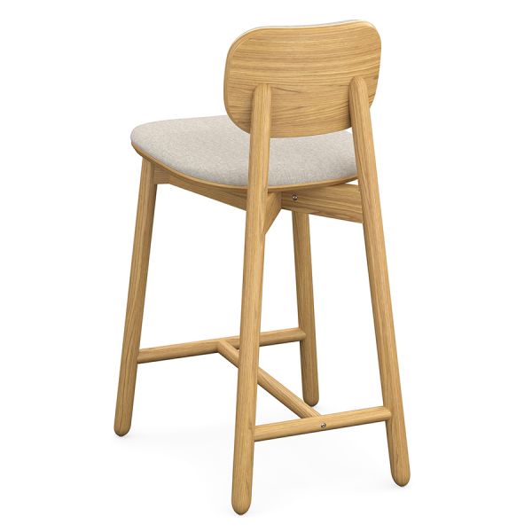 Стул полубарный с обивкой saga, рогожка, бежевый Latitude