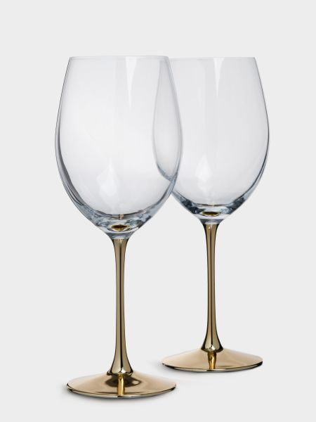Бокал для красного вина 540 мл, 2 шт, стекло, золотистая ножка, Ravello ANNA LAFARG