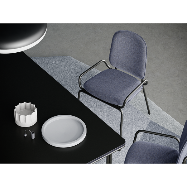 Стул ror, double frame, велюр, черный/серый