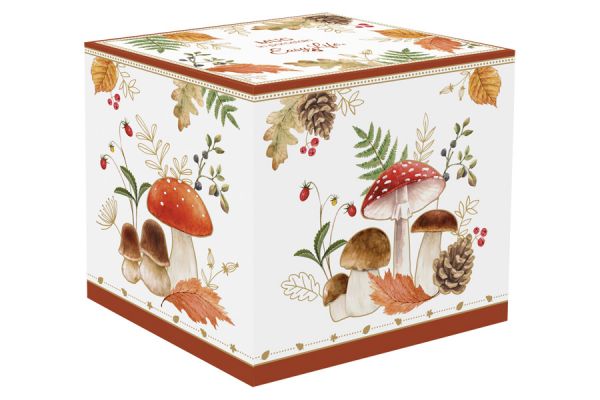 Кружка 350 мл Белка и грибы, Autumn Breeze, фарфор, белая Easy Life