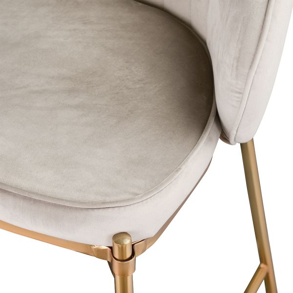 Стул барный coral, велюр, серо-бежевый Bergenson Bjorn