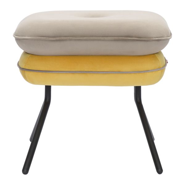 Пуф pea, велюр, бежевый/желтый Bergenson Bjorn