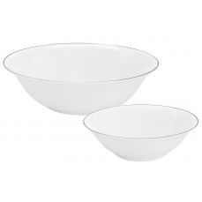 Салатник 15.5 см, фарфор, белый, с серебристым кантом, Айвори Anna Lafarg Emily
