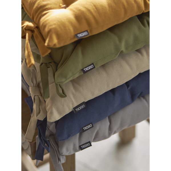 Подушка на стул из хлопка бежевого цвета из коллекции essential, 40х40 см Tkano