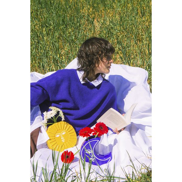 Ваза для цветов moon, 18 см, синяя Doiy