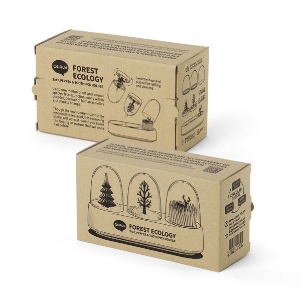 Набор емкостей для соли перца зубочисток с подставкой forest ecology
