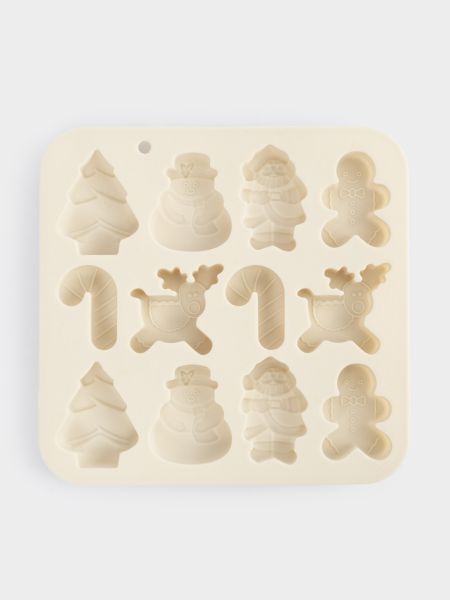 Форма для льда и шоколада 16х16 см, 12 отд, силикон, молочная, Новый год, Muffin ANNA LAFARG