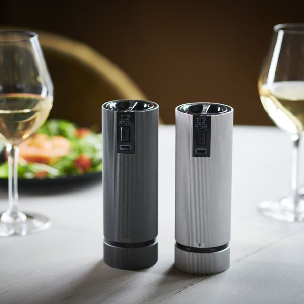 Набор электрических мельниц для соли и перца, 15 см, темно-серый/серый, Line, 2/43148, PEUGEOT