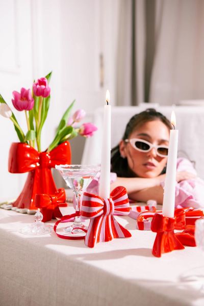 Подсвечник bow, 11х12х5 см, красно-белый Doiy