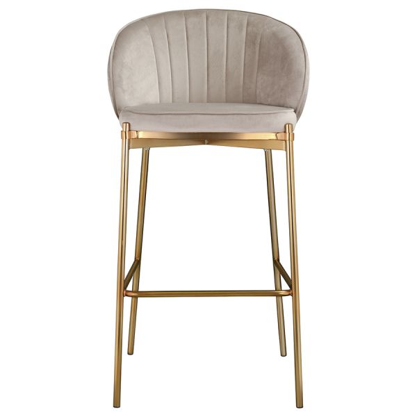 Стул барный coral, велюр, серо-бежевый Bergenson Bjorn