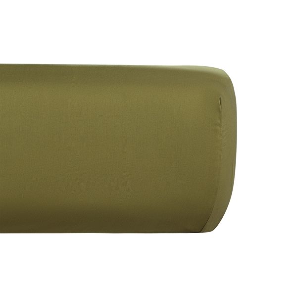 Простыня на резинке из премиального сатина оливкового цвета из коллекции essential, 200х200х30 см Tkano