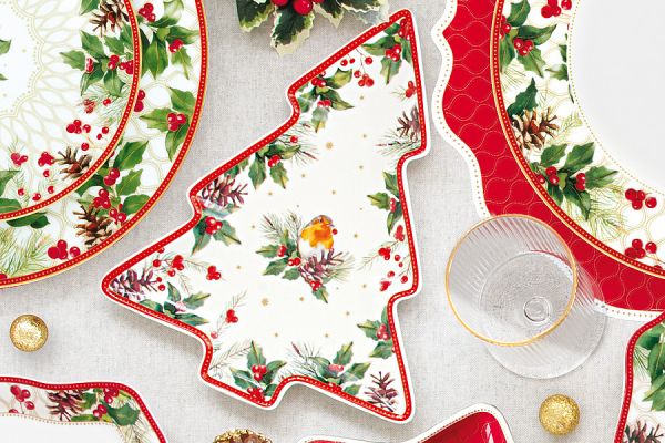 Блюдо (ёлочка) Рождественские ягоды 20,5x25,5 см Easy Life