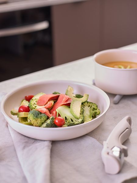 Набор посуды для приготовления со съемной ручкой smart ceramic, 7 предметов, цвета топленого молока Smart Solutions
