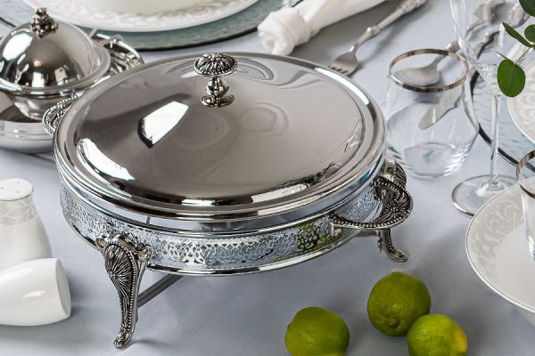 Блюдо с подогревом Regent «Британи» круглое с крышкой 